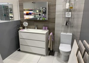 Salinas lacado blanco mate con 3 cajones tirador gola lac